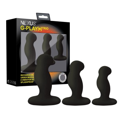 Nexus - G-Play Trio Plus Unisex Vibrator Pack S/M/L Black